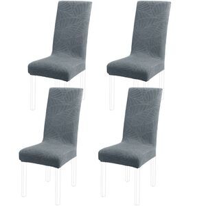 Chair SlipCovers Dining Room Set of 4 Stretch Spandex Fabric Slate Blue